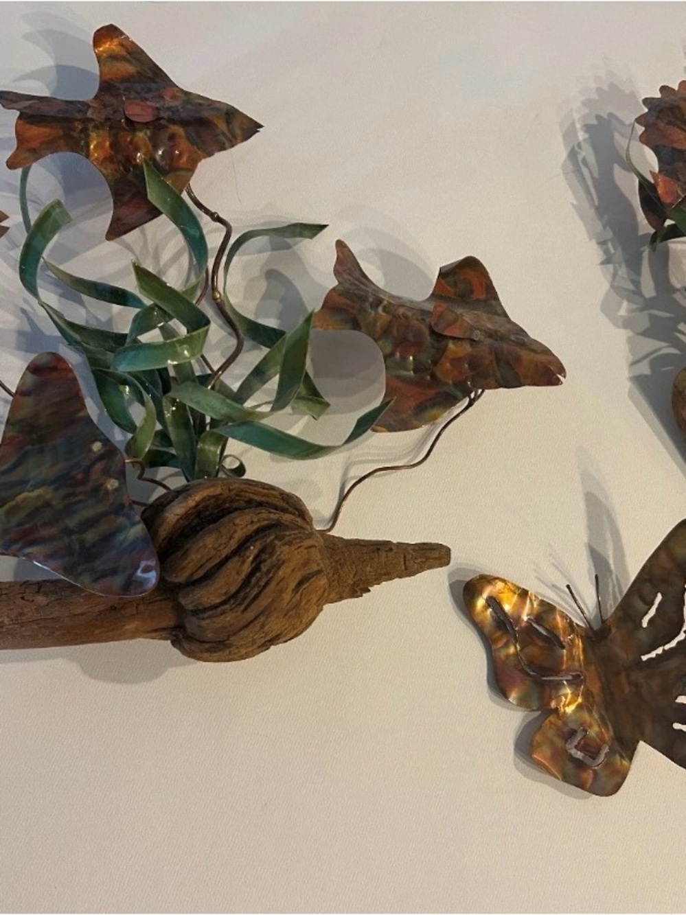 Handcrafted Metal Wall Art - Ocean themed and butterfly-Dinwoodie
